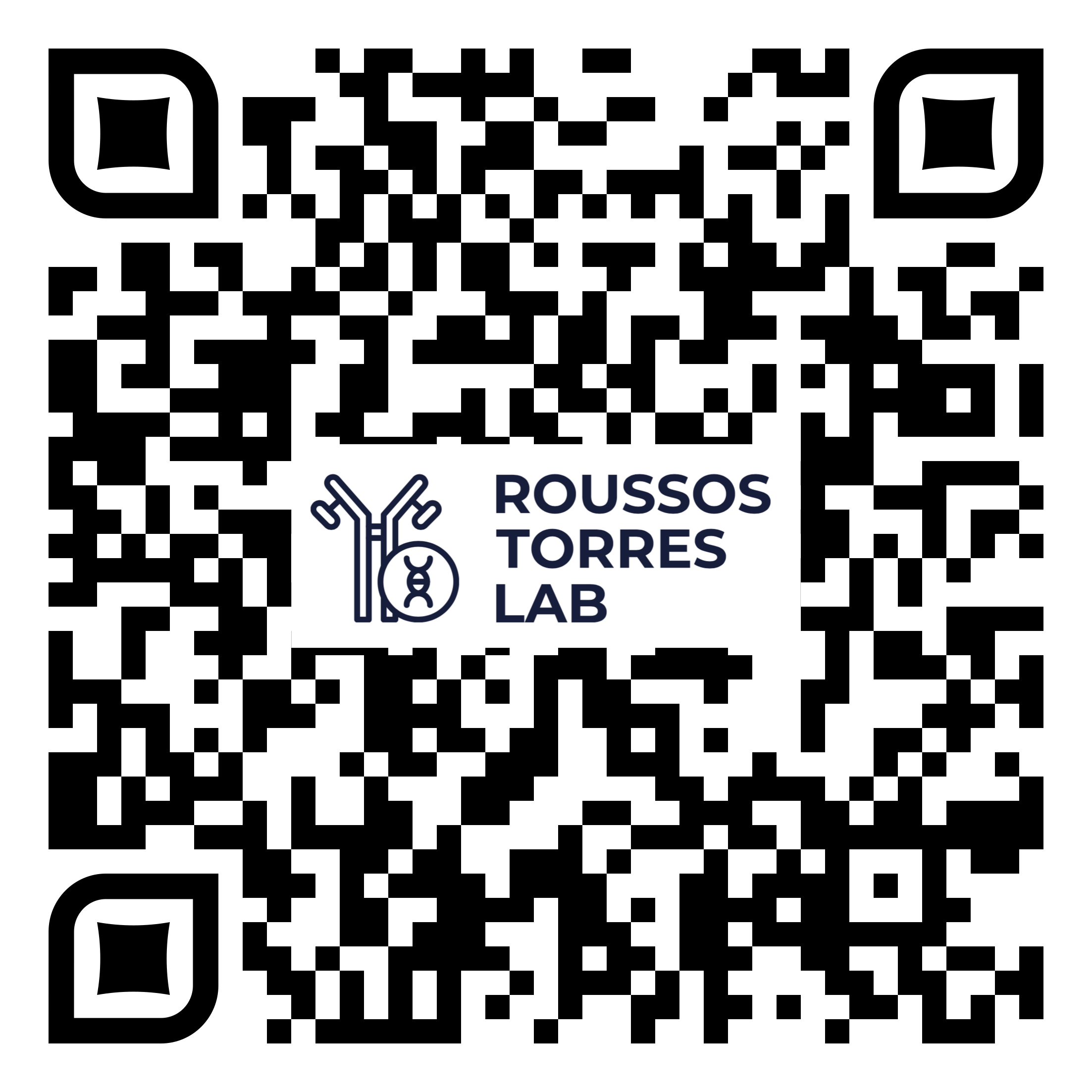 QR code linking to the Roussos Torres Lab website